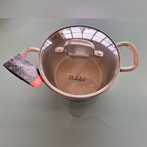 IL Mulino NY Stainless Steel Tri-Ply 8" Heavy Casserole 8" Lid 96 oz Stock Pot